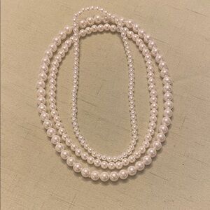 Classic White Pearl Multi-Strand Necklace